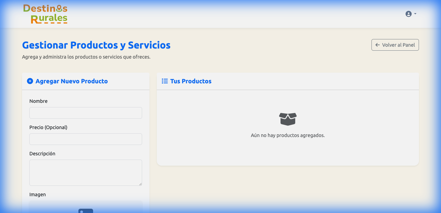 Captura de pantalla agregar productos